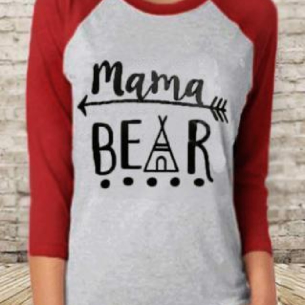 Mama Bear Baseball Tee NEW medium